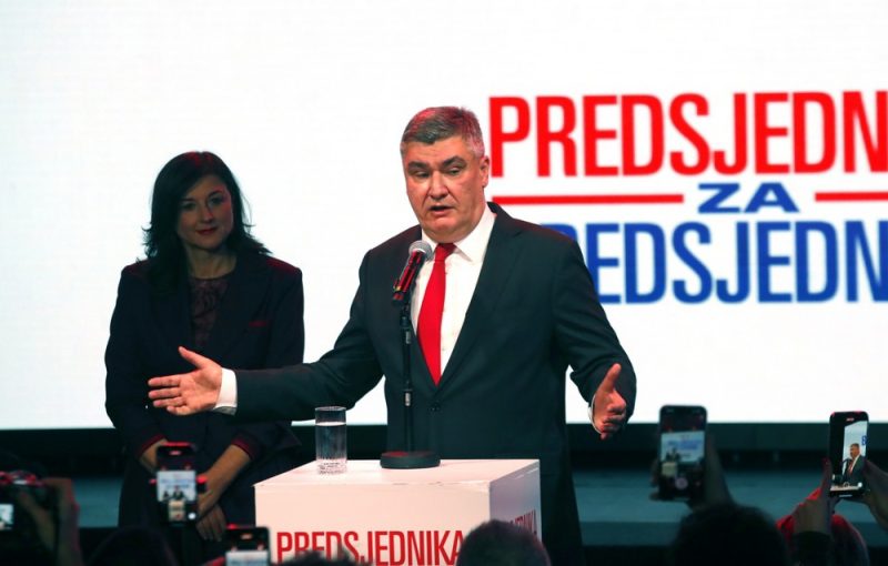 Incumbent Milanović on track to win Croatia's presidential election